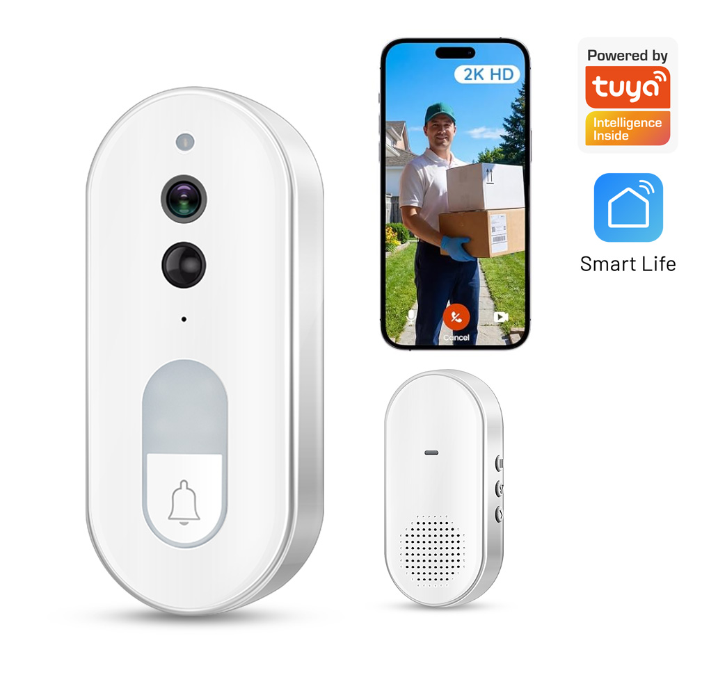 Home Security Tech - جرس باب ذكي لاسلكي من تويا