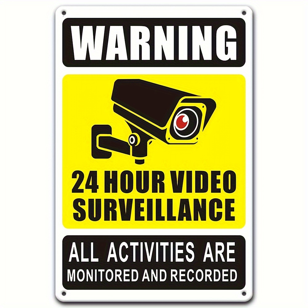 Home Security Outdoor Cameras - علامة تحذير للمراقبة بالفيديو لمدة 24/7
