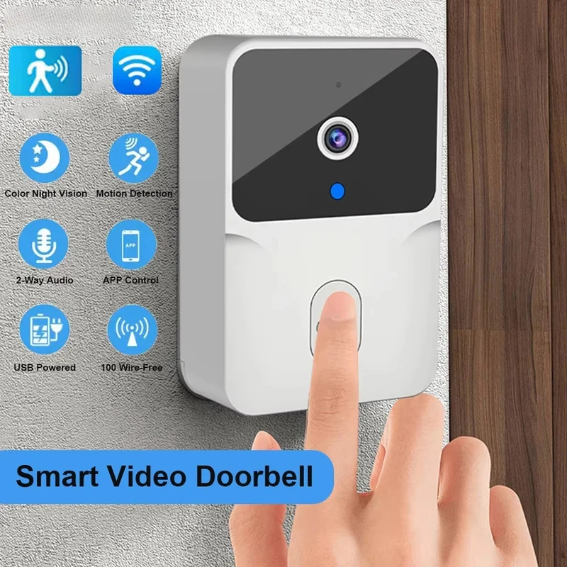 Home Security Tech - جرس باب ذكي لاسلكي مع كاميرا