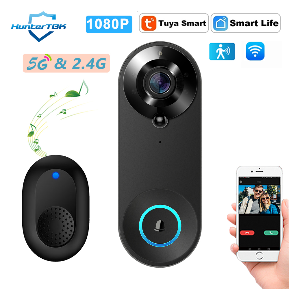Home Security Tech - جرس باب ذكي بكاميرا لاسلكية 1080P