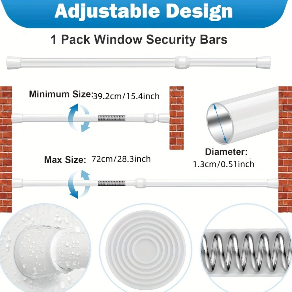 قضيب أمان معدني قابل للتعديل ل - مراجعة Home Security Bars وسعره