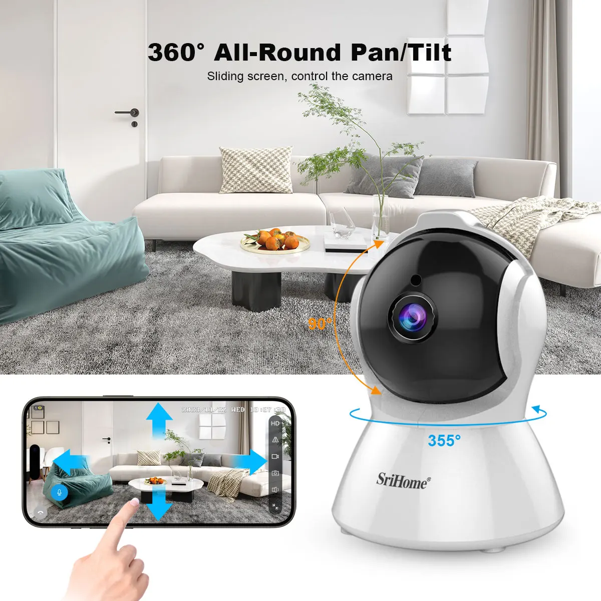 Srihome SH025 كاميرا واي فاي ا - مراجعة Home Security No Subscription وسعره