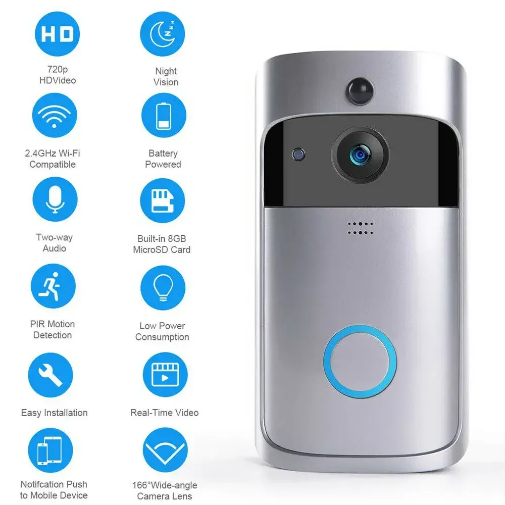 جرس باب ذكي لاسلكي بدقة 720P م - مراجعة Home Security Tech وسعره
